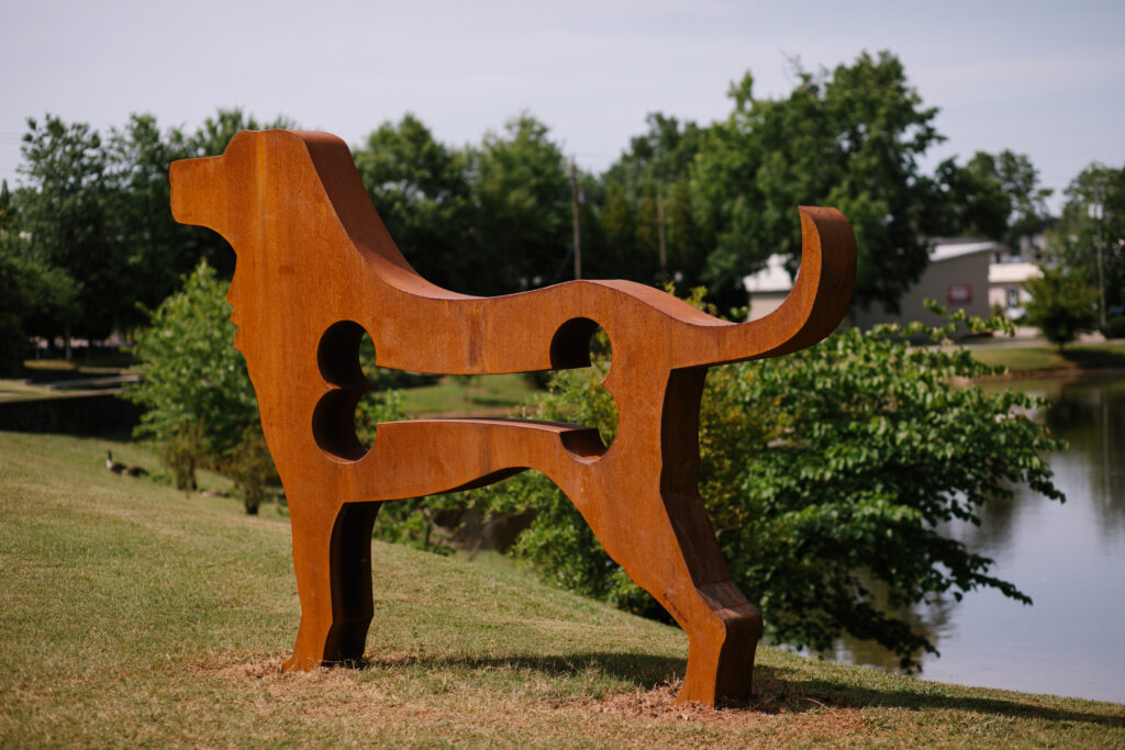 Dog park statue