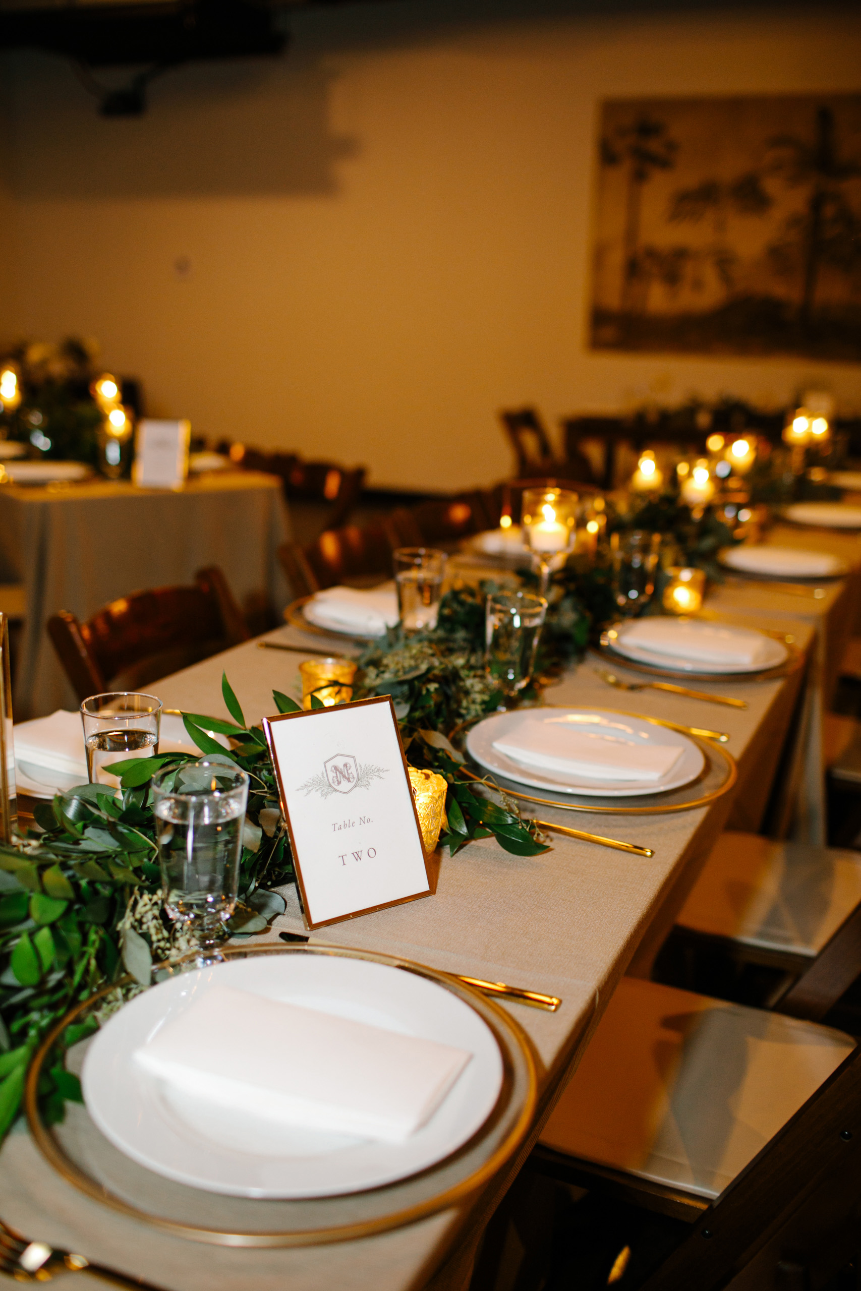 Decorated banquet table